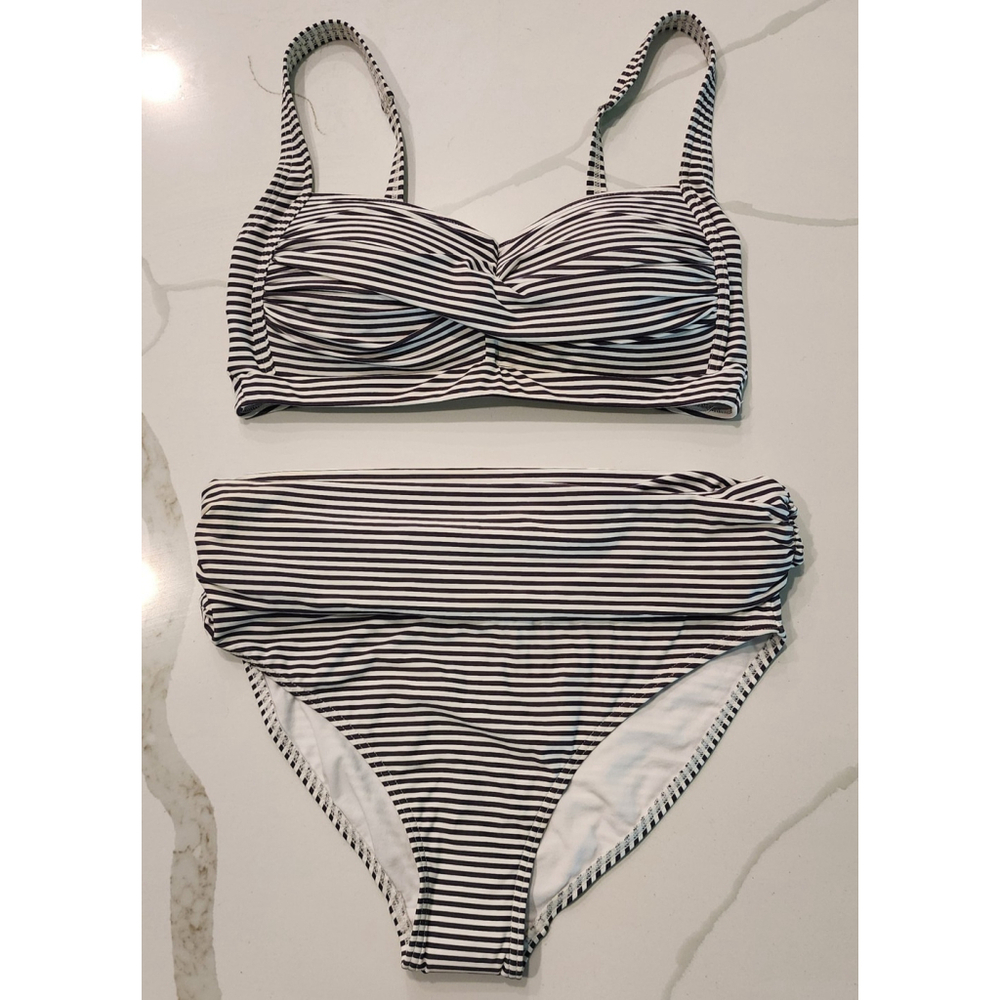 Bond-eye Australia Nip Tuck Women's Bandeau Bikini Top D High Waist Bottom 6 NWT